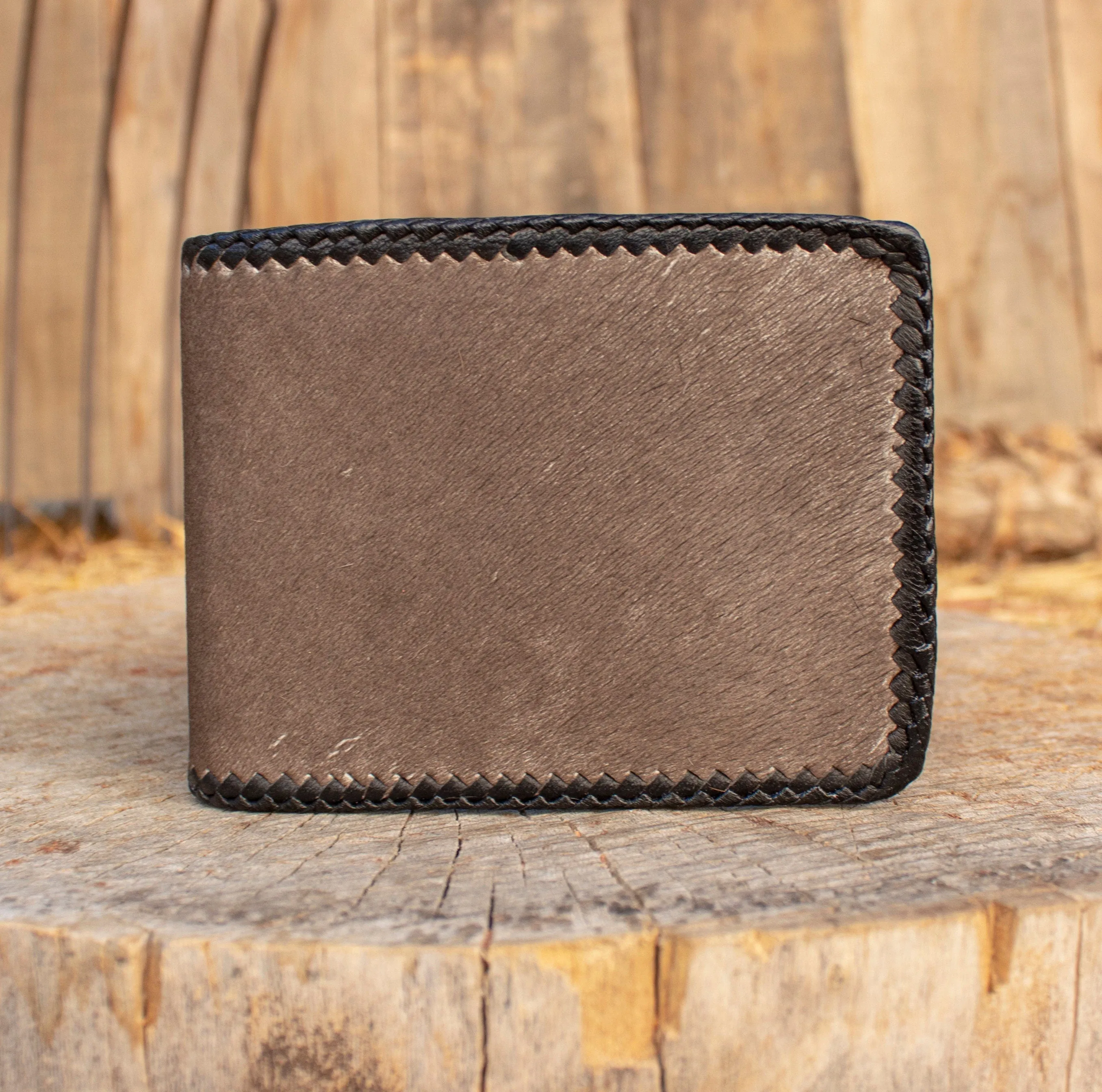 Real COWHIDE NATURAL HAIR cowboy leather western wallet
