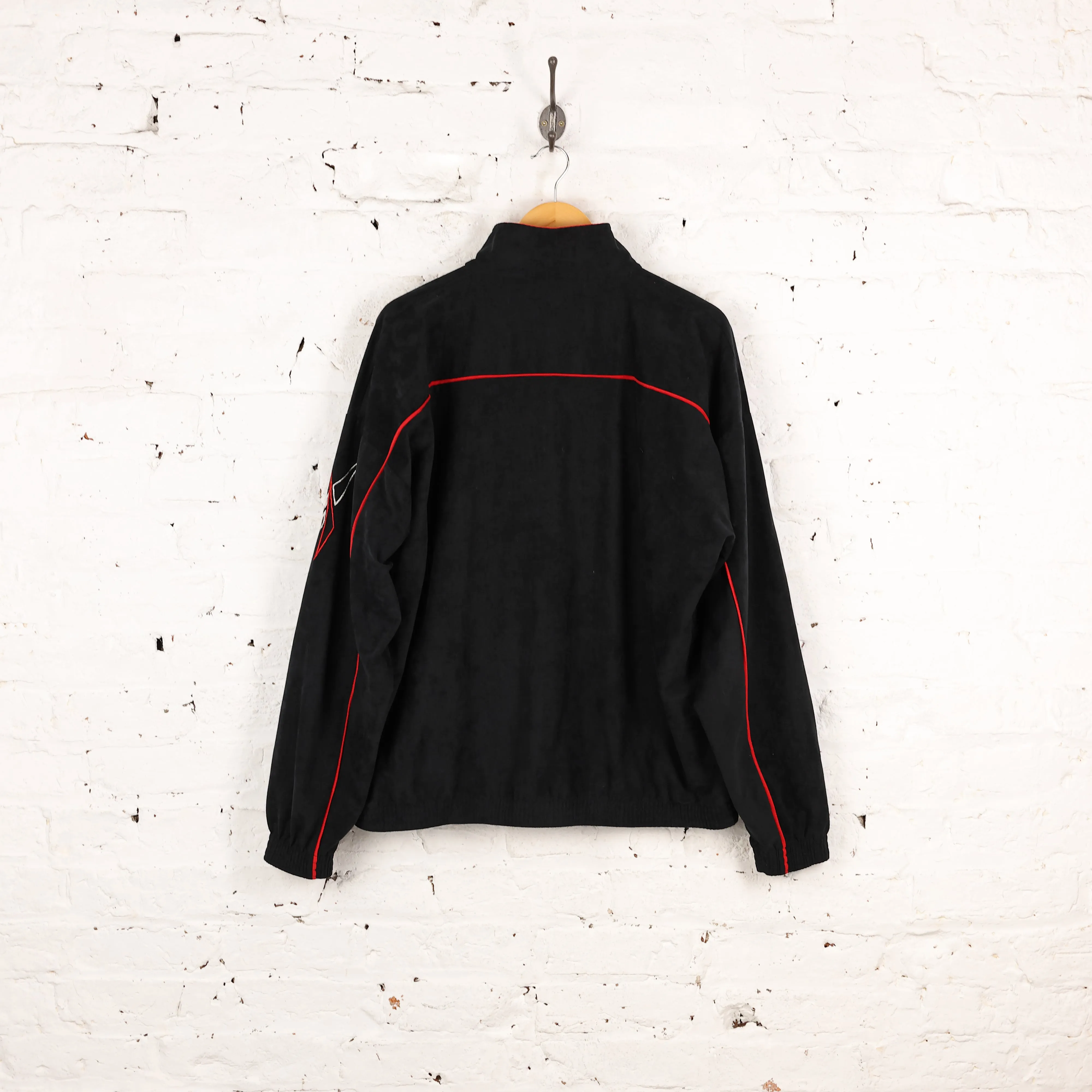 Reebok Velour Tracksuit Top Jacket - Black - XL