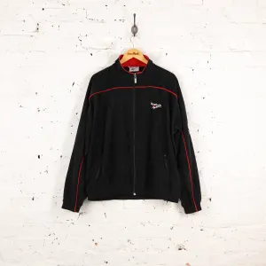Reebok Velour Tracksuit Top Jacket - Black - XL