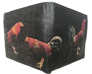 ROOSTER LEATHER WALLET laser printed bi-fold gallos wallet