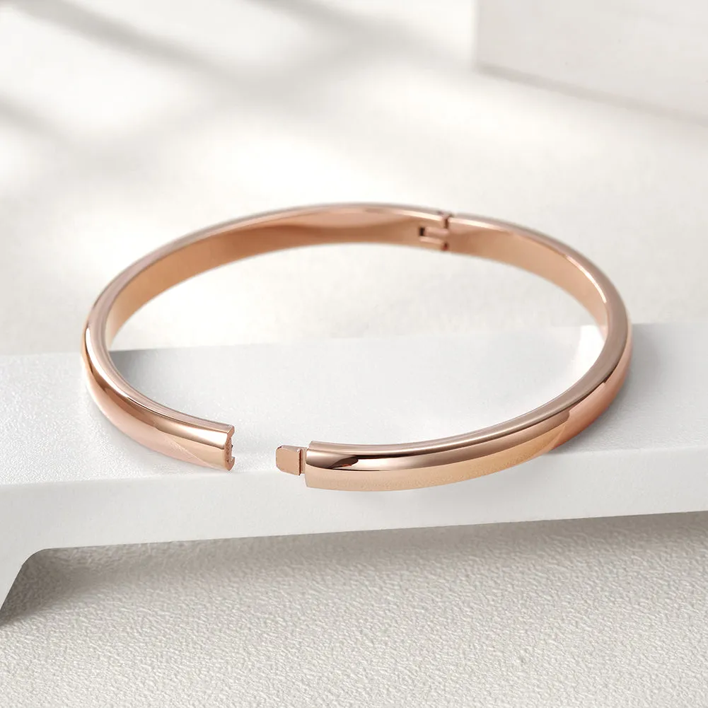 Rose gold minimalist glossy bracelet-NSB1583ST