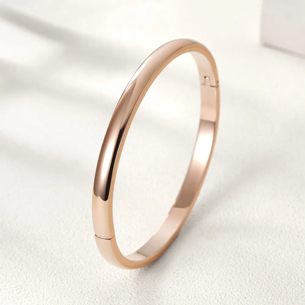Rose gold minimalist glossy bracelet-NSB1583ST