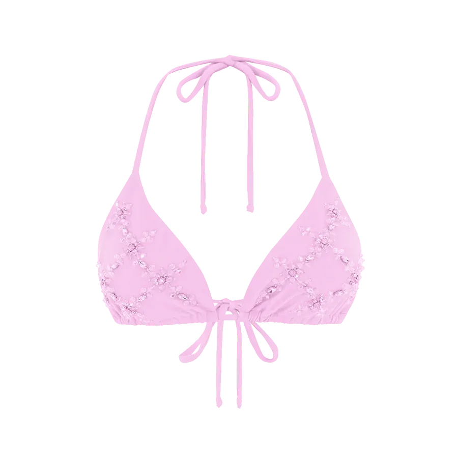 Rose Luxe Self-Tie Bikini Top