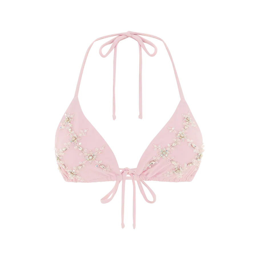 Rose Luxe Self-Tie Bikini Top