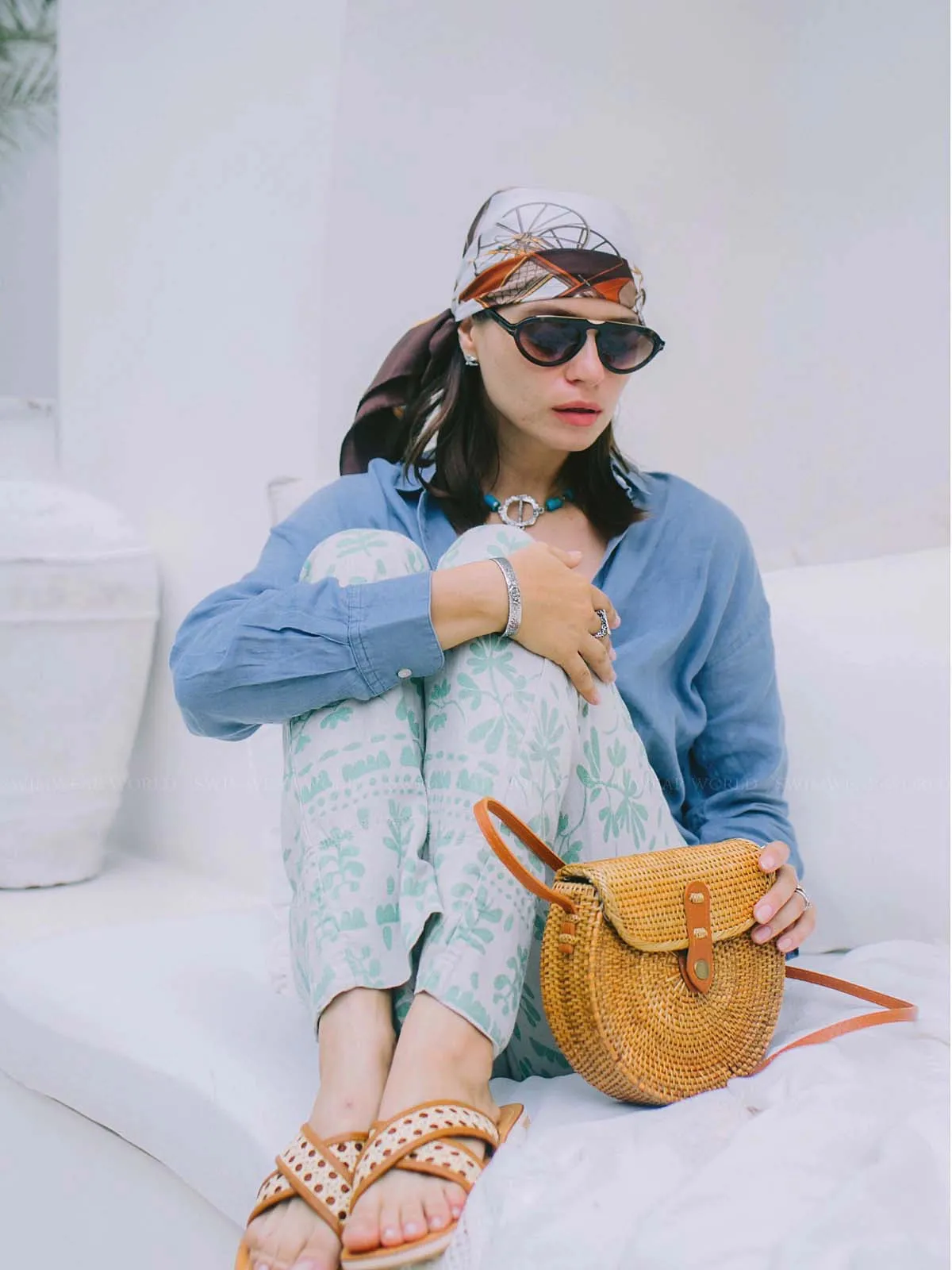 Safiya Rattan Saddle Bag ::RET