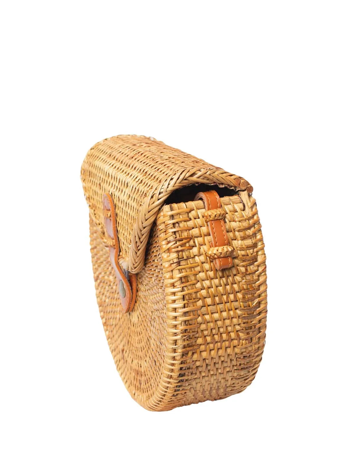 Safiya Rattan Saddle Bag ::RET