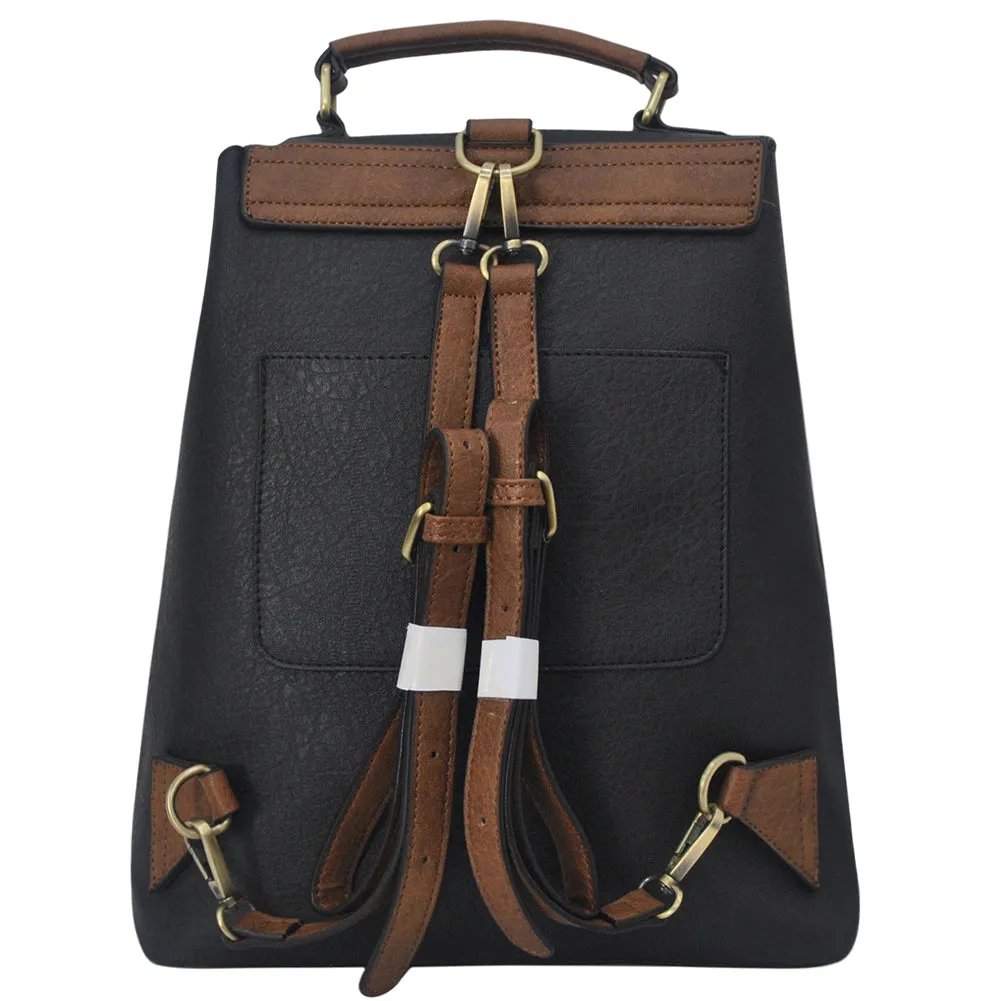 !SALE! Black Faux Leather NGIL Utility Backpack
