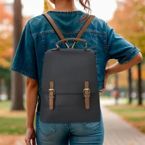 !SALE! Black Faux Leather NGIL Utility Backpack