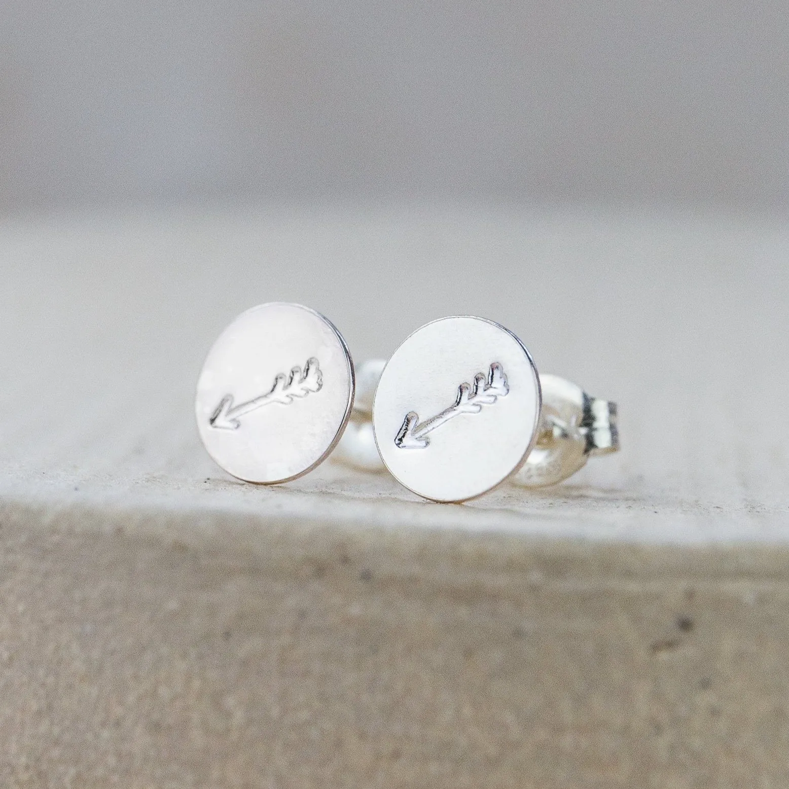 Sale - Sterling Silver Stamped Studs - Arrows
