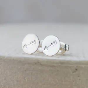 Sale - Sterling Silver Stamped Studs - Arrows