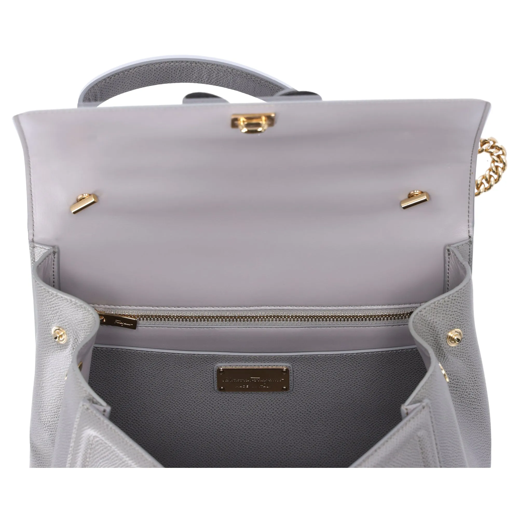 Salvatore Ferragamo Carry Shoulder Bag 21G697 Gray Leather