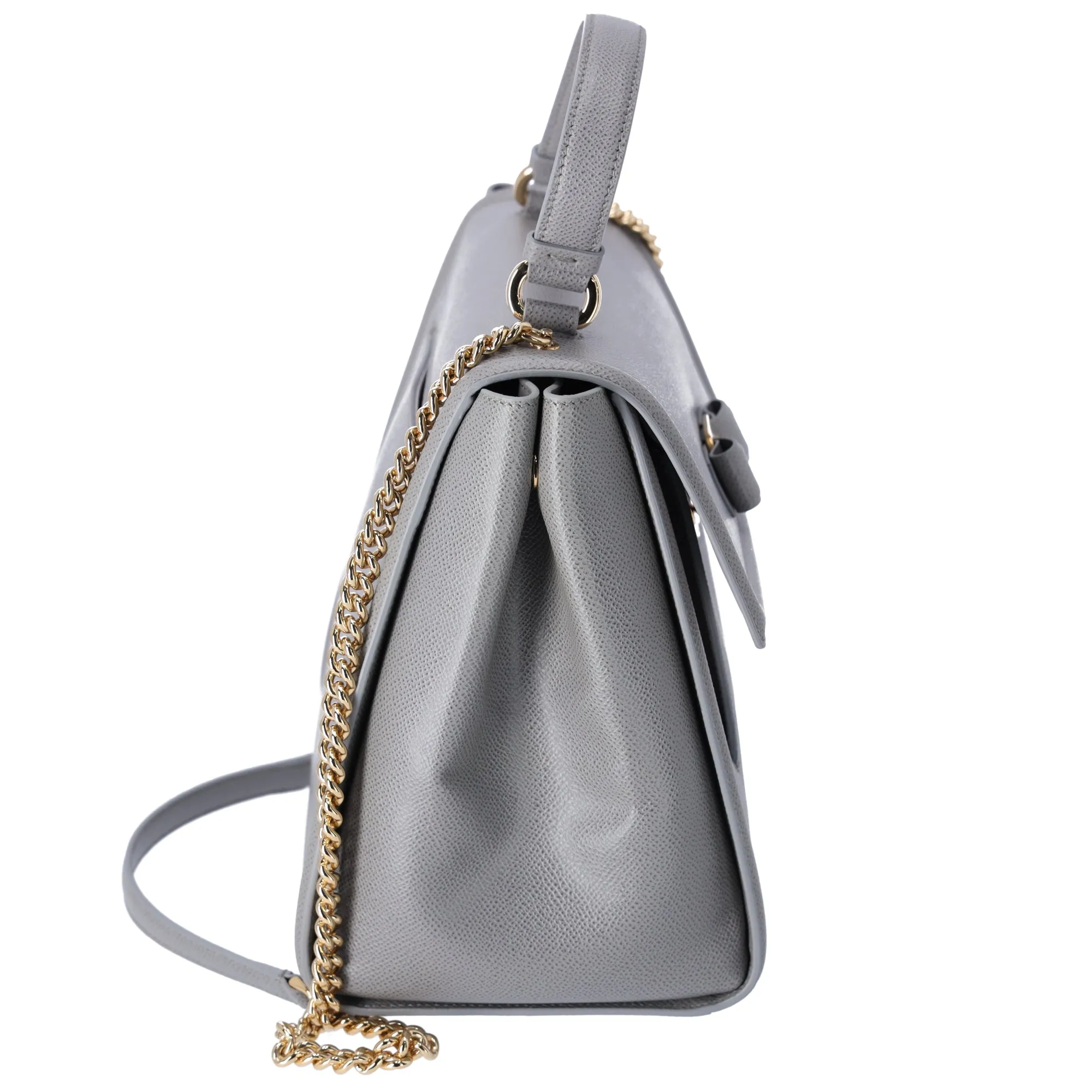 Salvatore Ferragamo Carry Shoulder Bag 21G697 Gray Leather