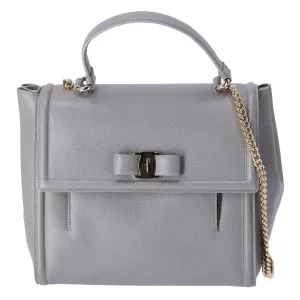 Salvatore Ferragamo Carry Shoulder Bag 21G697 Gray Leather