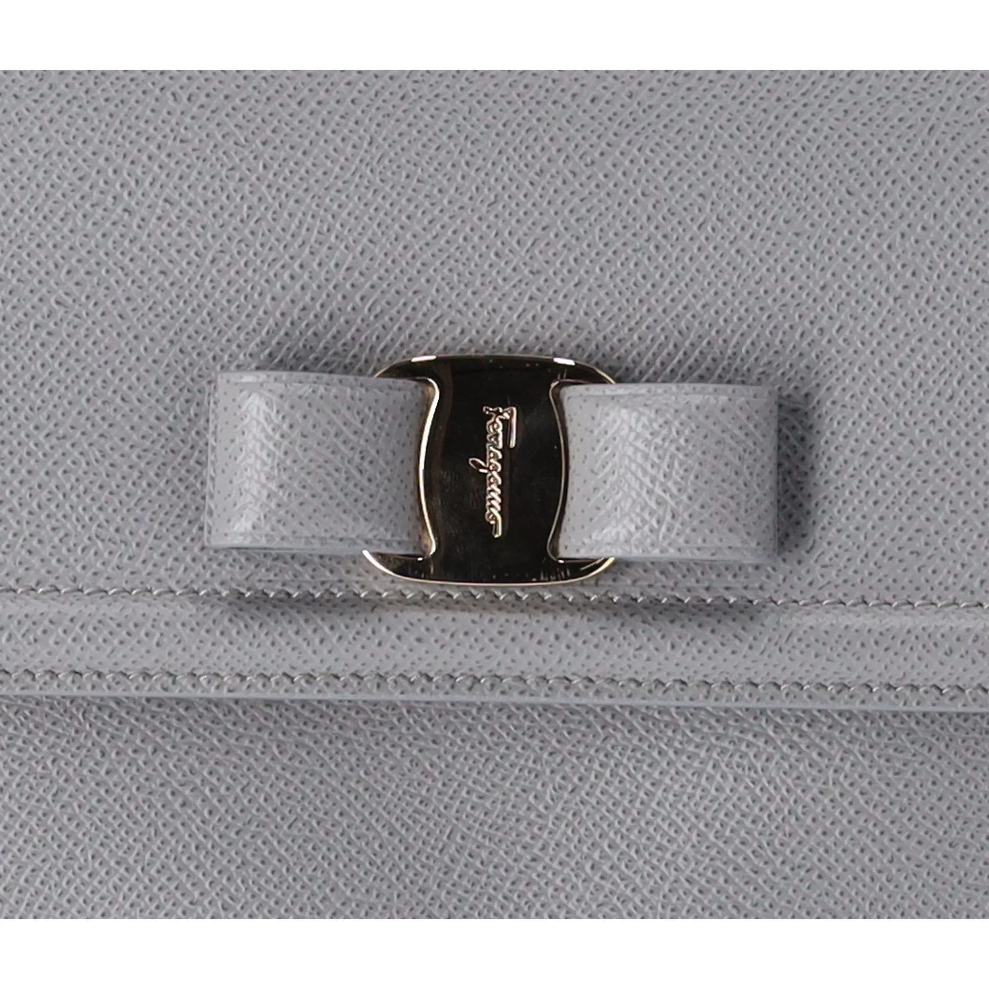 Salvatore Ferragamo Carry Shoulder Bag 21G697 Gray Leather