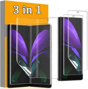 Samsung Galaxy Z Fold 3 5G Full Coverage Hydrogel Soft HD Screen Protector Outside Inside Protective Film on For Z Fold3