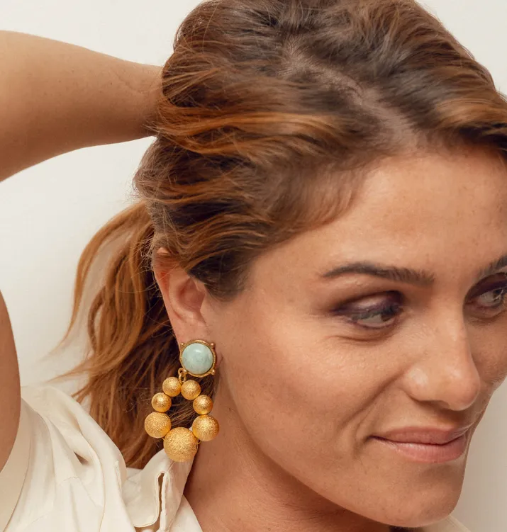 Sand Bubble Earrings-Amazonite