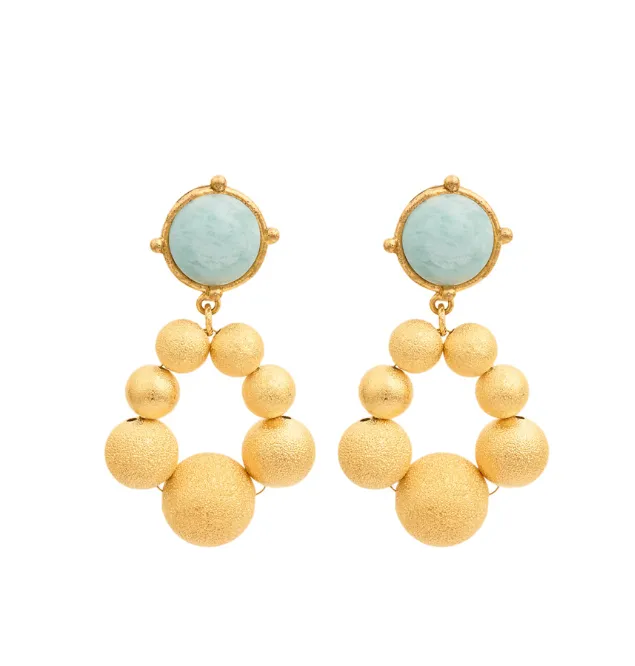 Sand Bubble Earrings-Amazonite