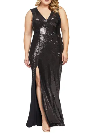 Sandy Sequin Gown by Dress The Population - RENTAL