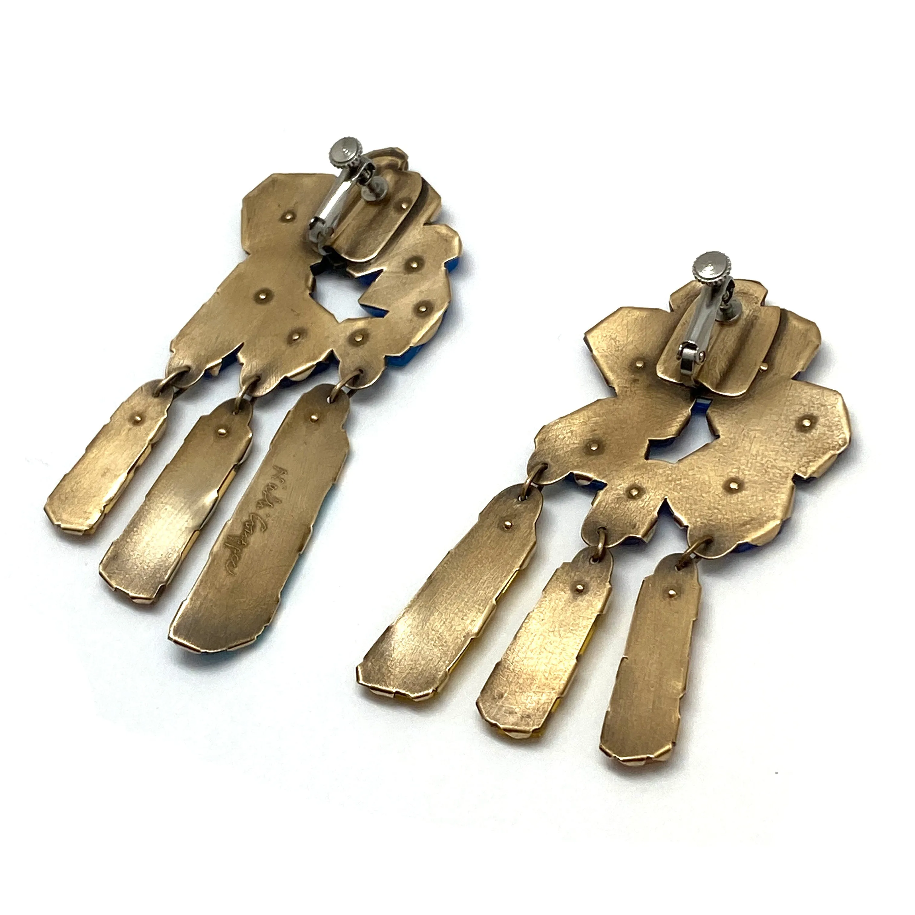 Sapphire Clip-On Cocktail Earrings