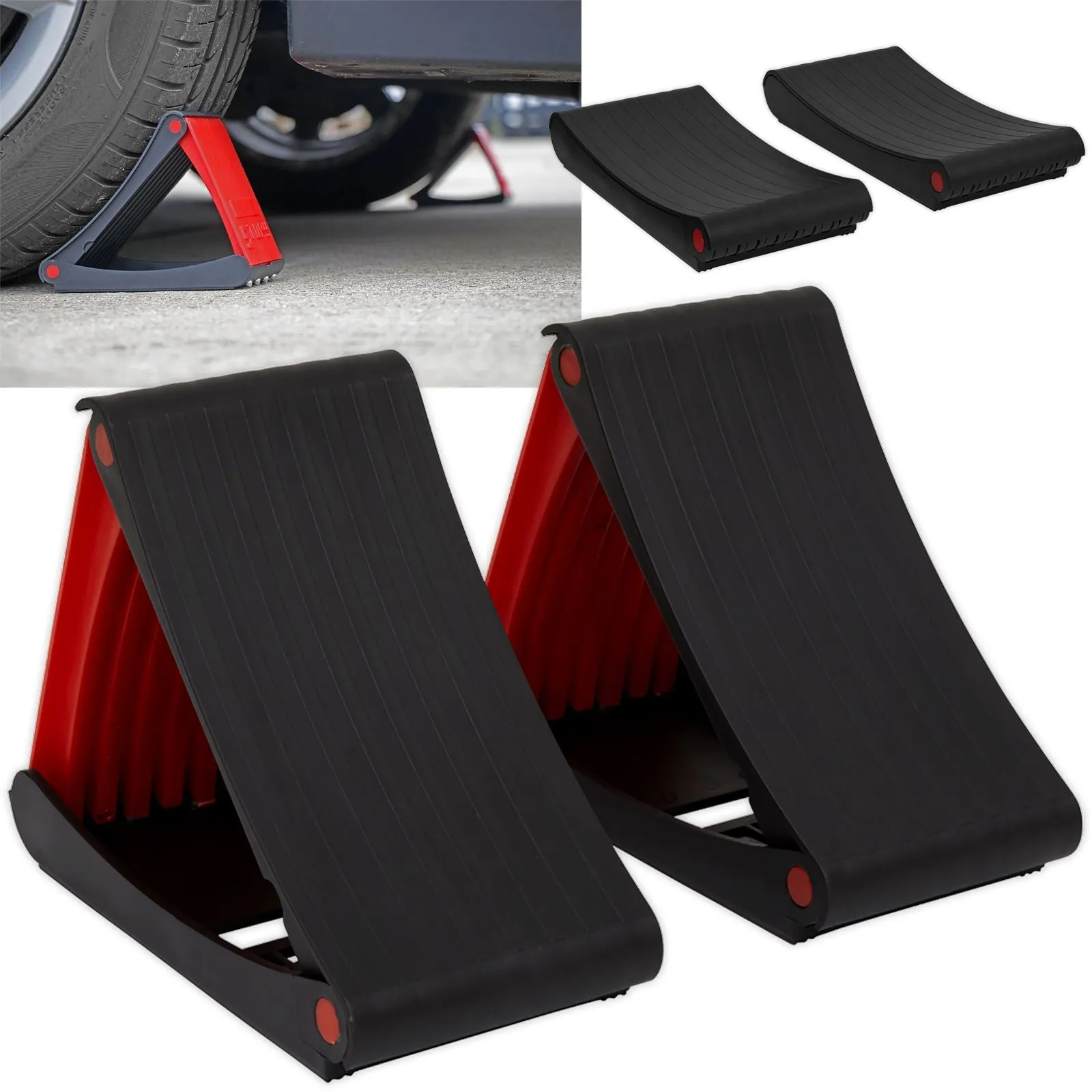 Sealey Pair of Folding Wheel Chocks