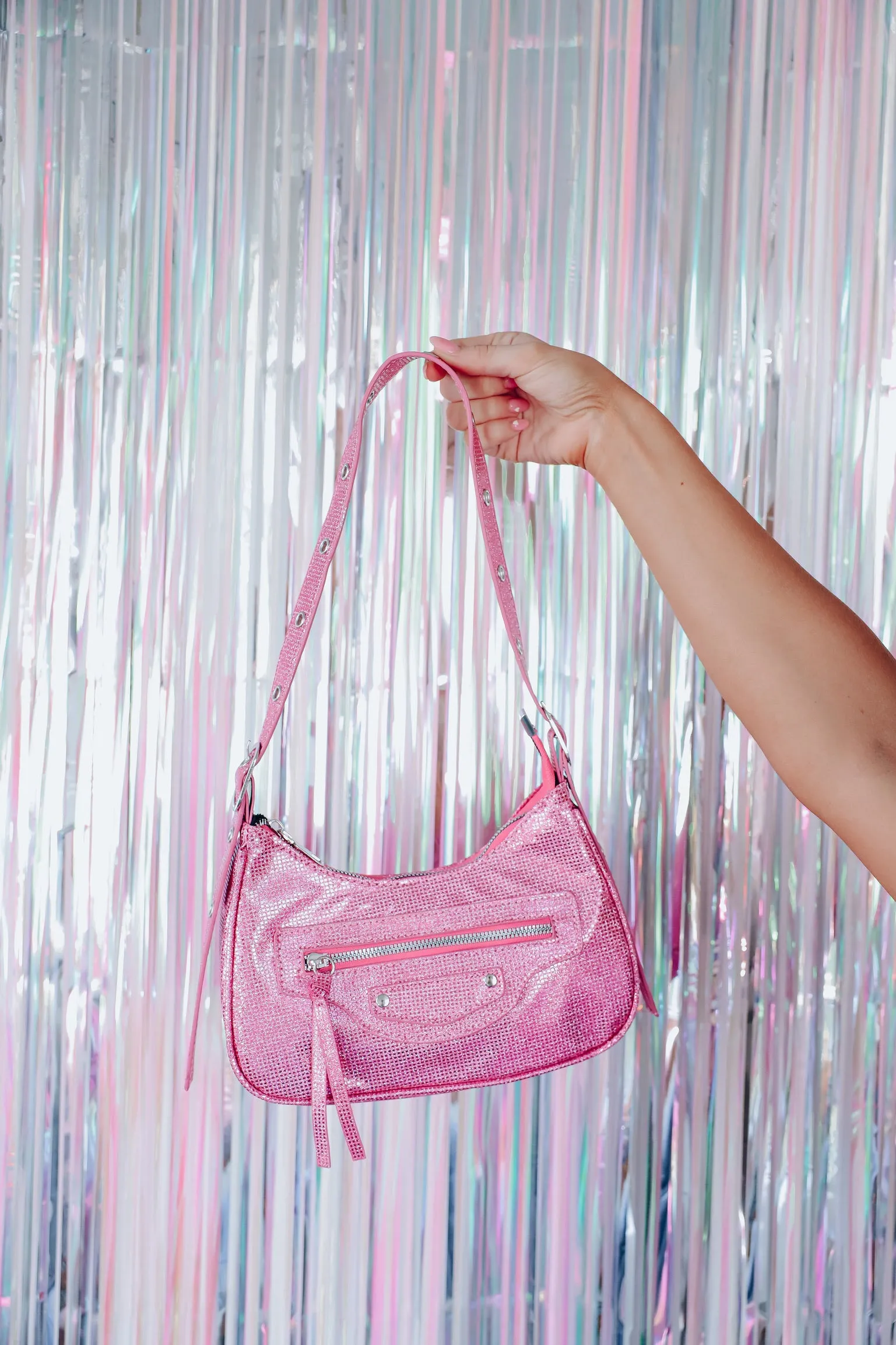 See Me Sparkle Shoulder Bag - Pink