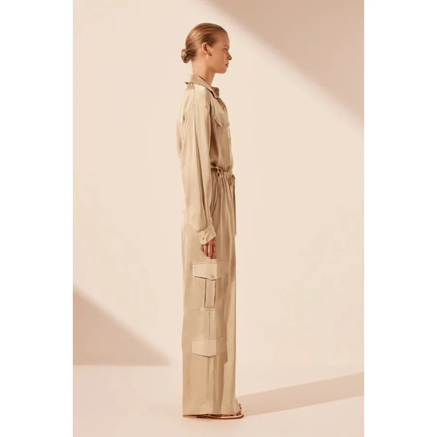 SHAE DRAWSTRING UTILITY JUMPSUIT