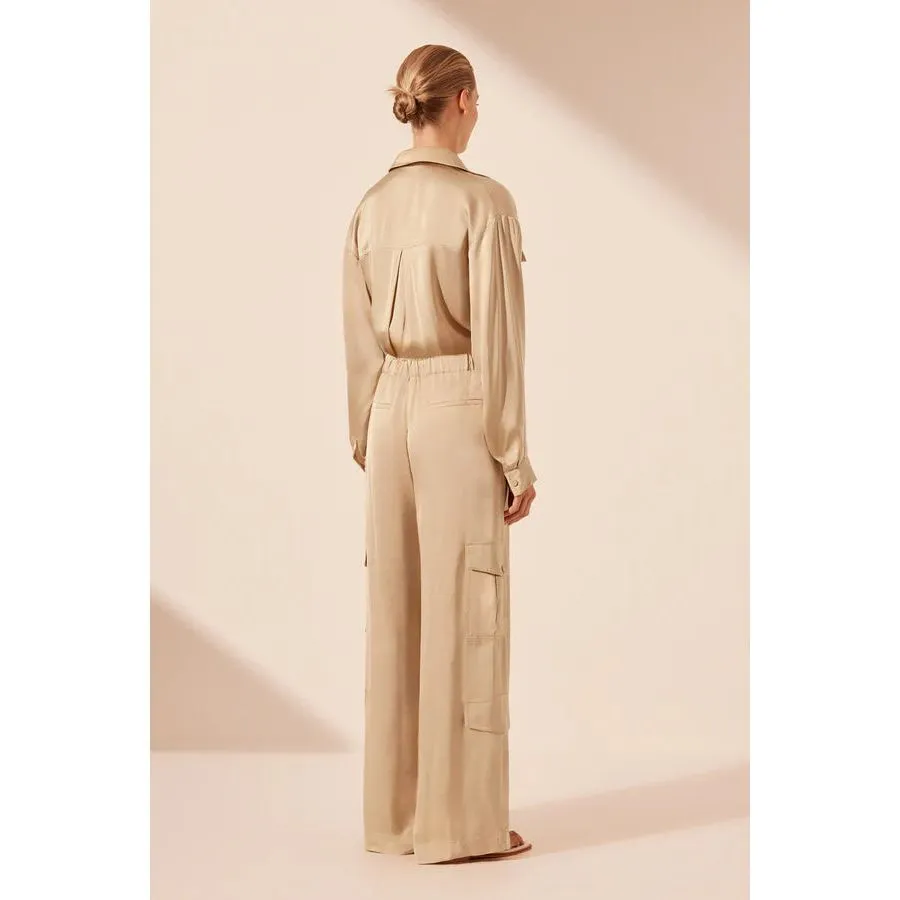 SHAE DRAWSTRING UTILITY JUMPSUIT