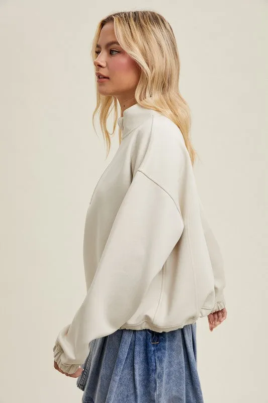 Sharlyn Scuba Half Zip Mock Top