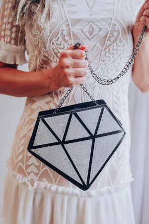 Shimmer & Shine Diamond Crossbody Bag - Silver