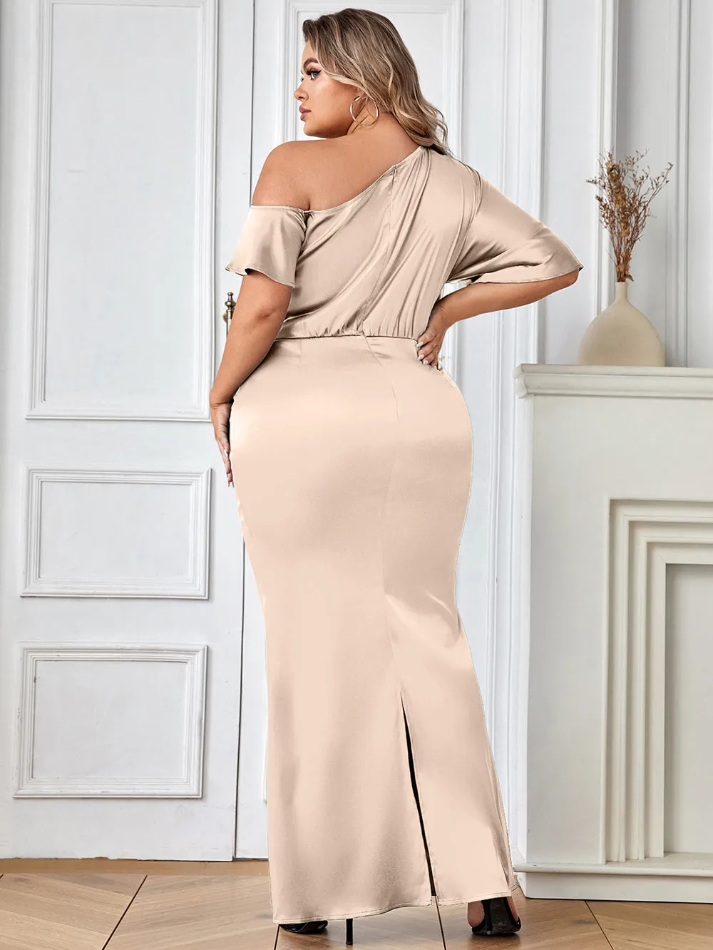 Short Sleeve Simple Maxi Bodycon Dress HB78441