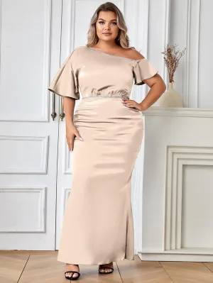 Short Sleeve Simple Maxi Bodycon Dress HB78441