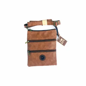 Shoulder Bag Large Two Zips Kangaroo Badge