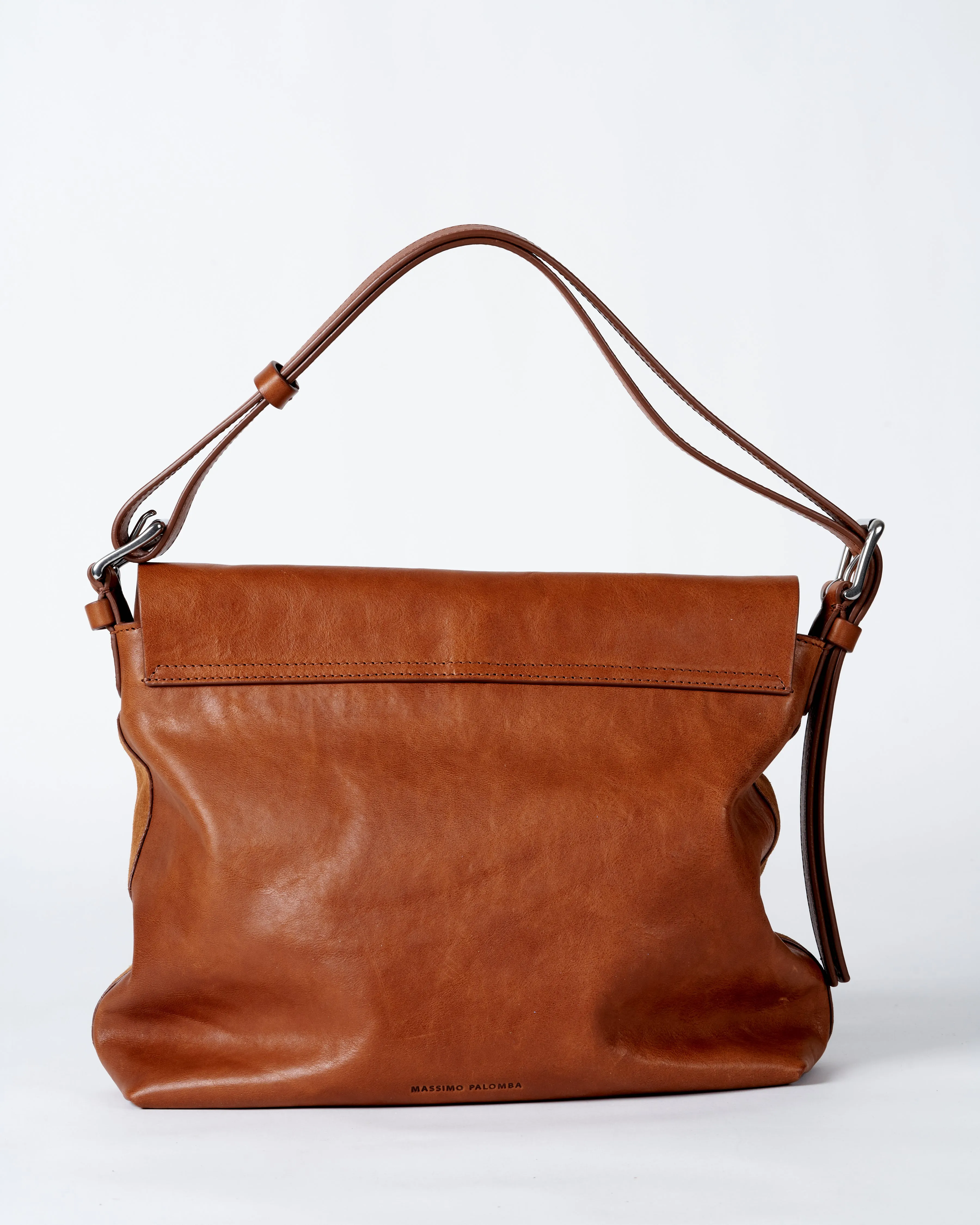 shoulder bag veg.tanned suede calf leather - cuoio