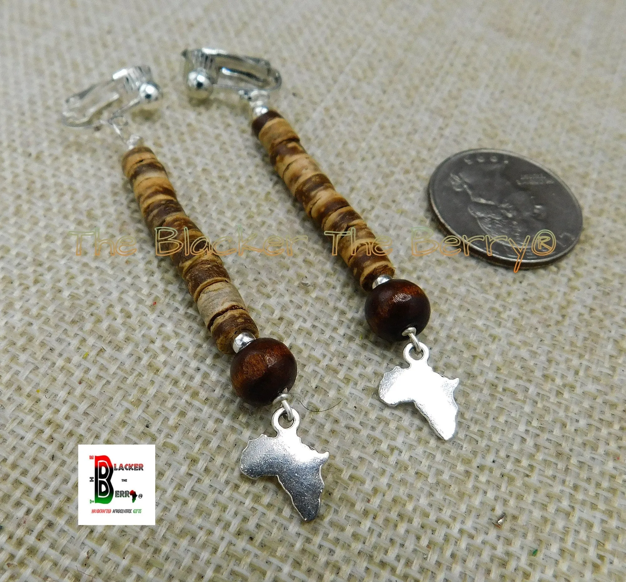 Silver Africa Clip On Earring Beaded Jewelry Women Ethnic Handmade