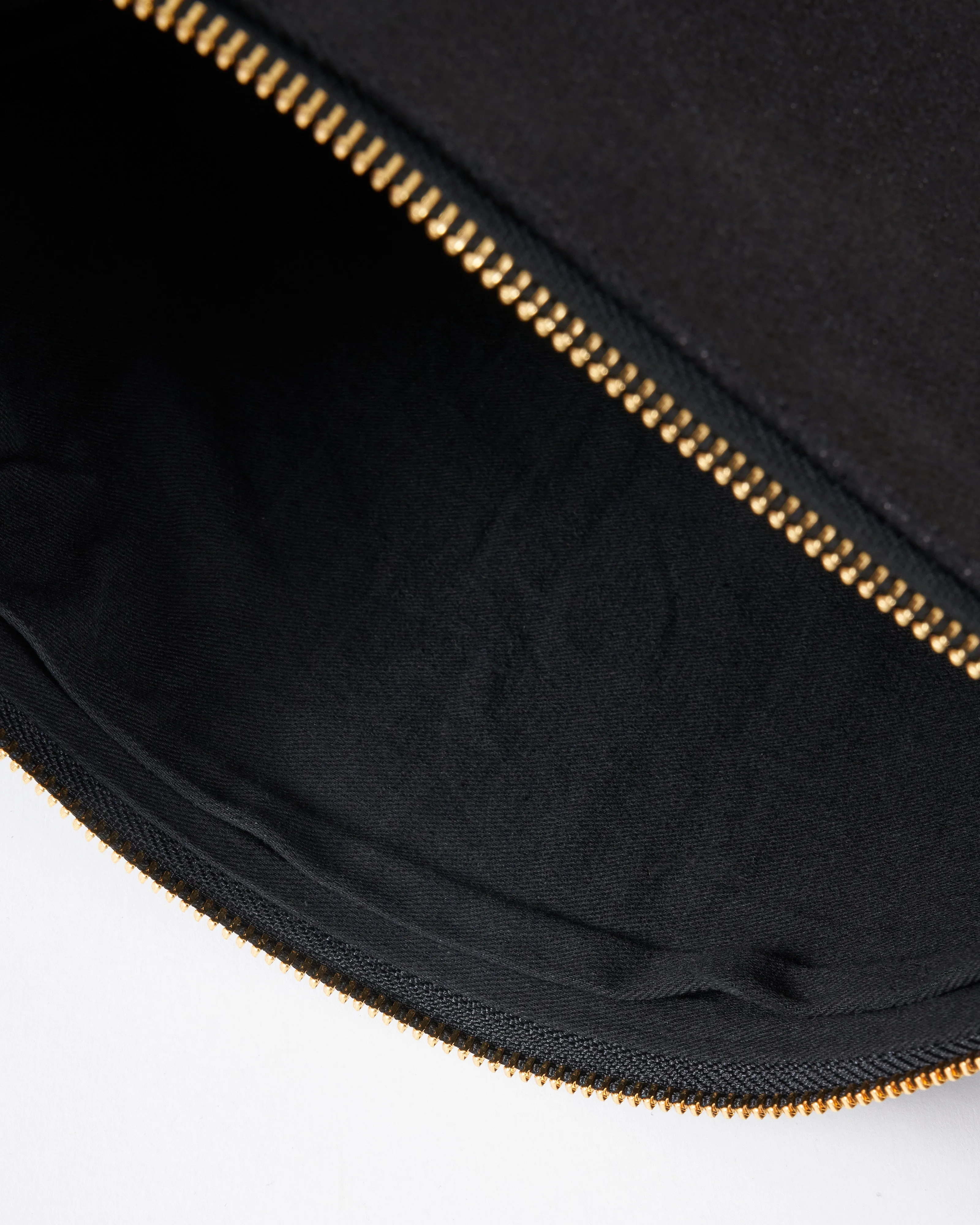 slick black canvas oversized pouch