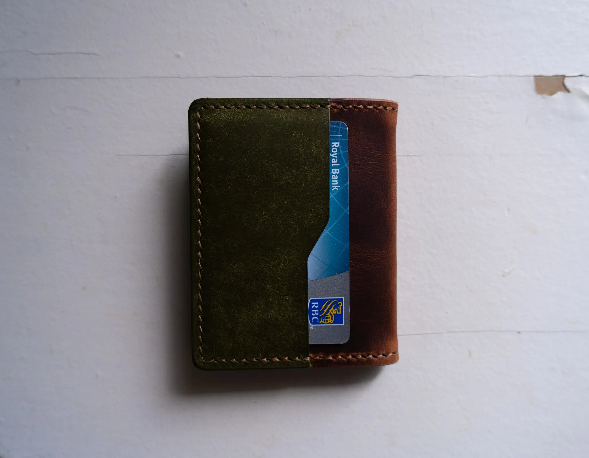 Slim Bi-Fold - Olive and Brown