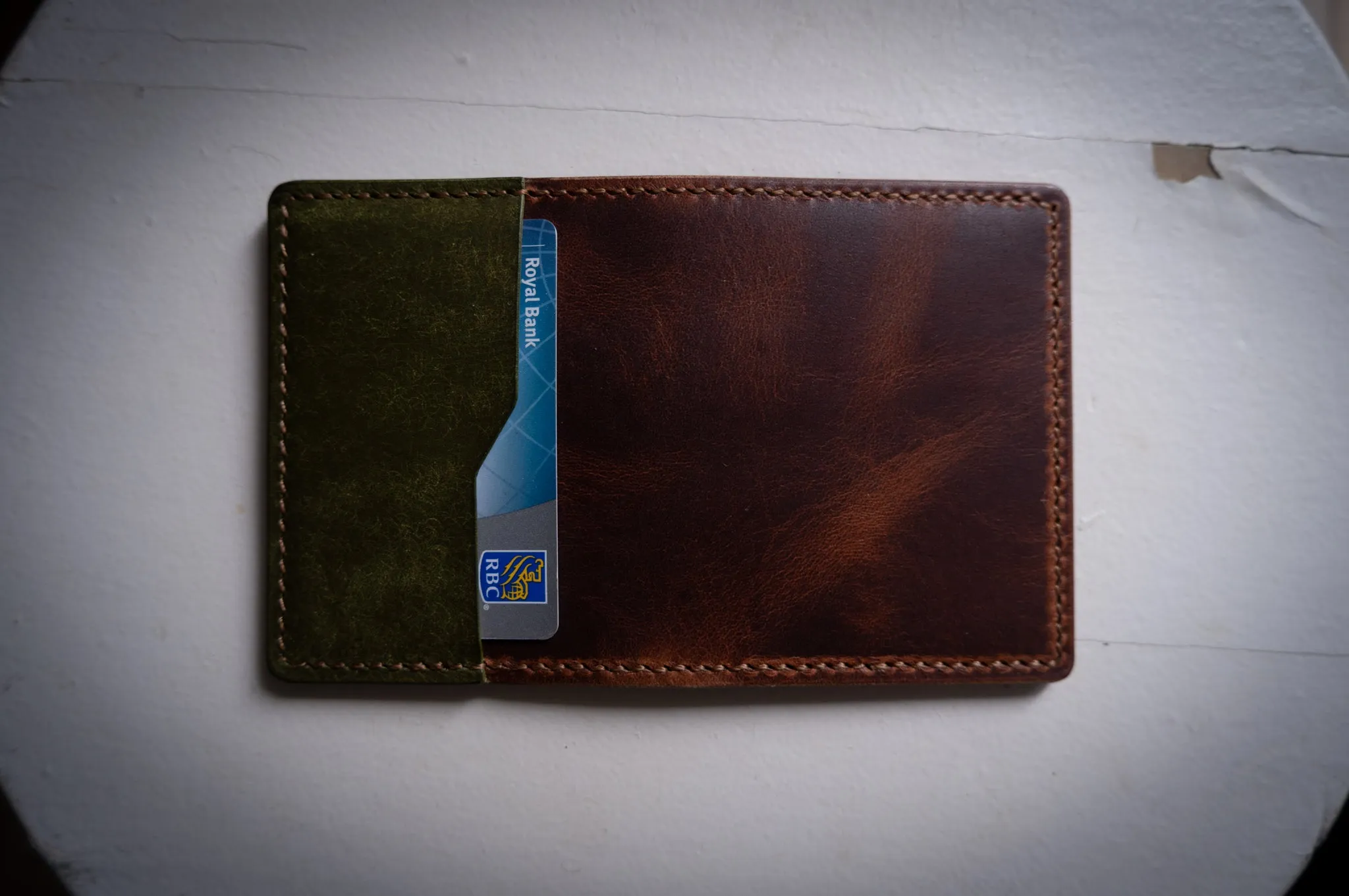 Slim Bi-Fold - Olive and Brown