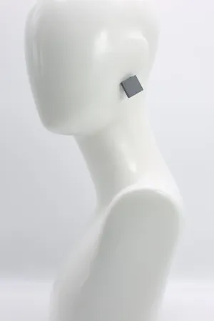 Small Square Clip-on Earrings - Grey