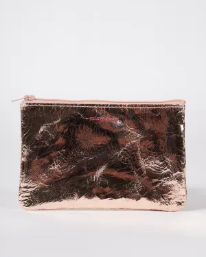 small zip pouch - foil rose gold