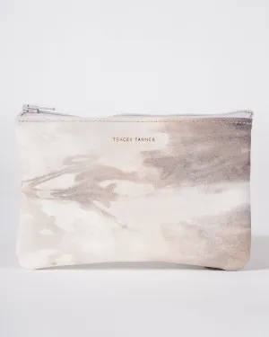 small zip pouch - tie dye peach