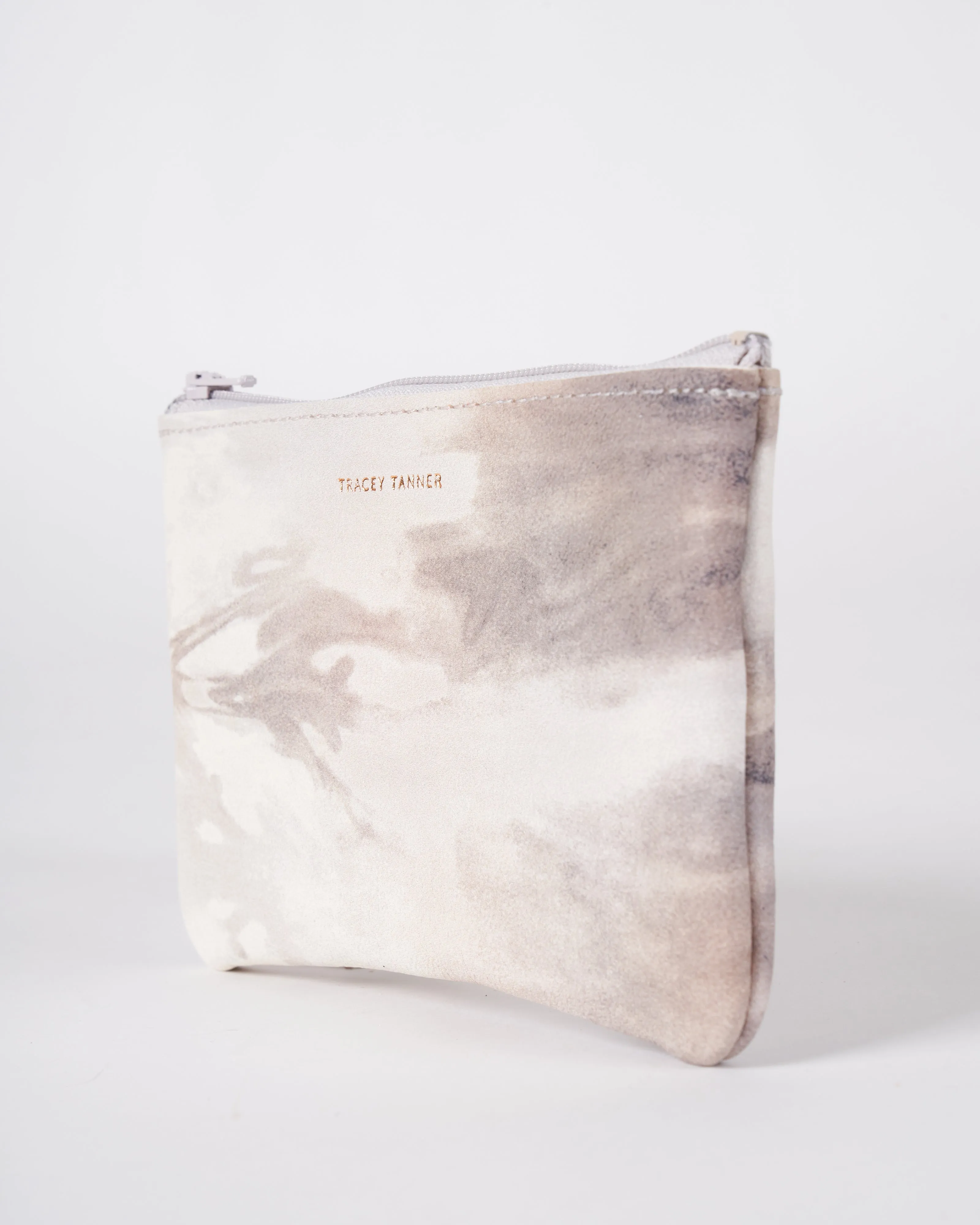 small zip pouch - tie dye peach