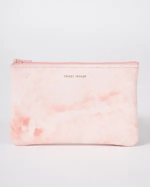 small zip pouch - white wash peony