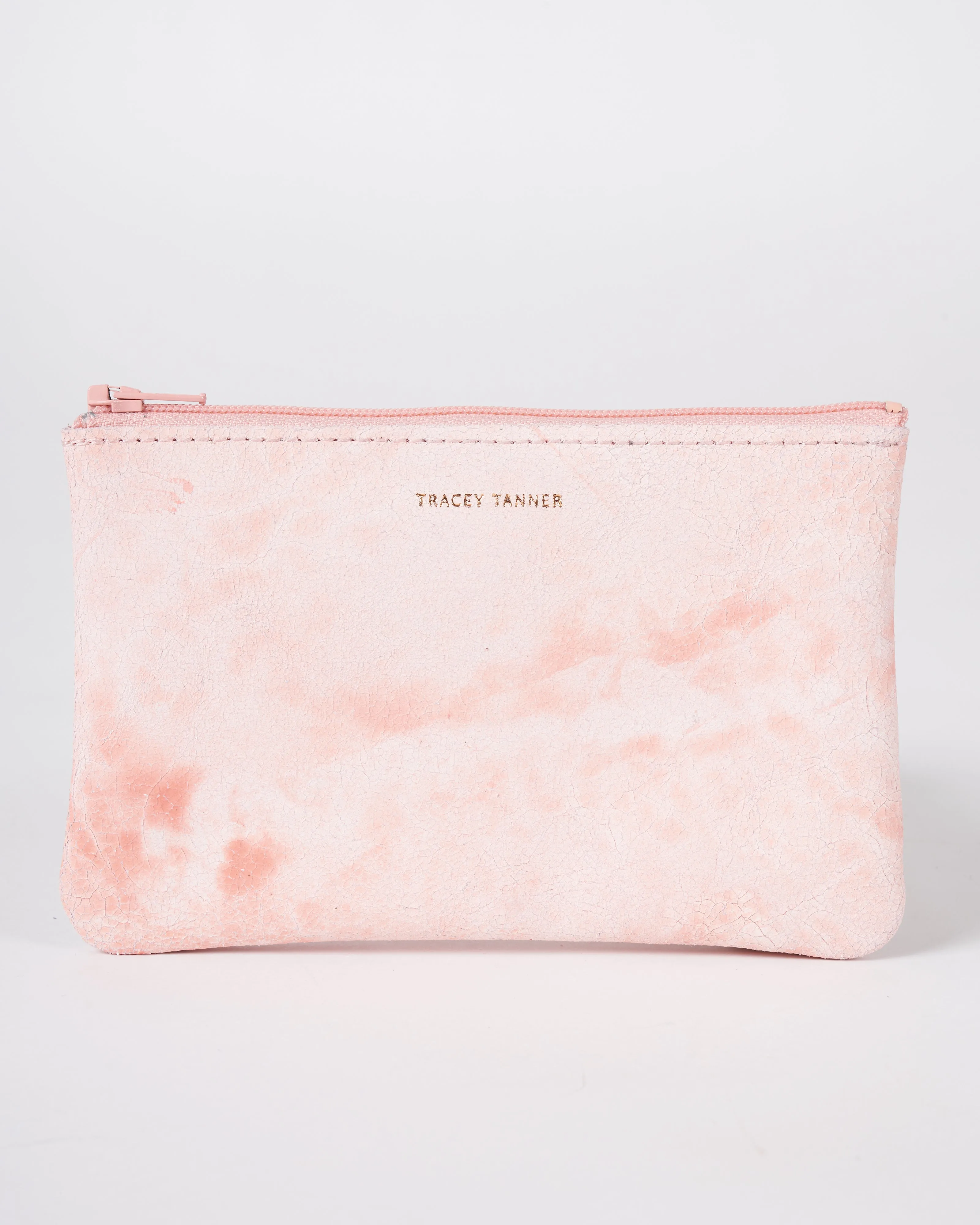 small zip pouch - white wash peony