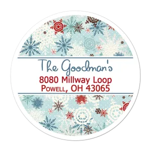 Snowflake Pattern Personalized Holiday Sticker