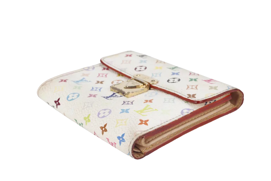 [SOLD] LOUIS VUITTON PORTEFEIULLE KOALA TRI-FOLD (M58014) WHITE MULTICOLOR MONOGRAM CANVAS WALLET GOLD HARDWARE
