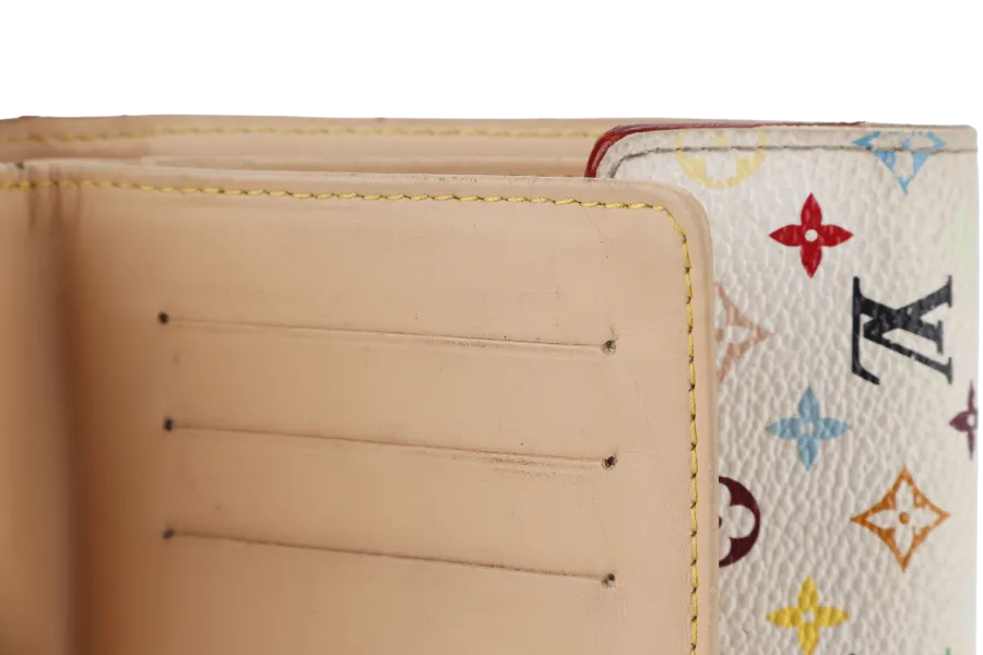 [SOLD] LOUIS VUITTON PORTEFEIULLE KOALA TRI-FOLD (M58014) WHITE MULTICOLOR MONOGRAM CANVAS WALLET GOLD HARDWARE