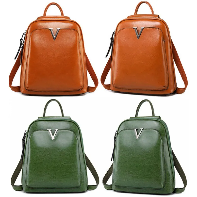 Solid Color Retro Backpack