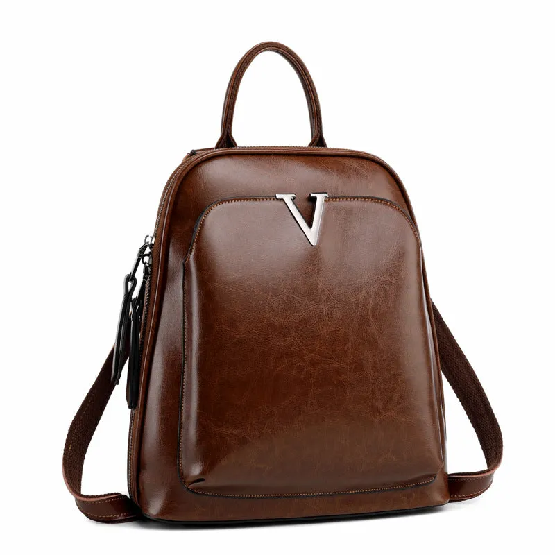 Solid Color Retro Backpack