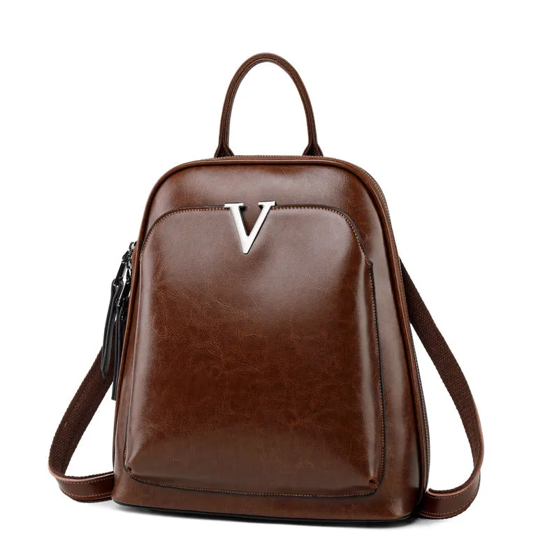 Solid Color Retro Backpack