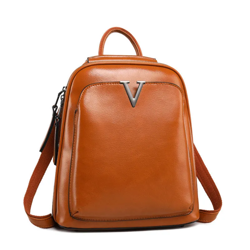 Solid Color Retro Backpack